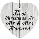 First Christmas As Mr & Mrs Howard - Heart Ornament F
