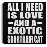All I Need Is Love And A Exotic Shorthair Cat - Canvas Square