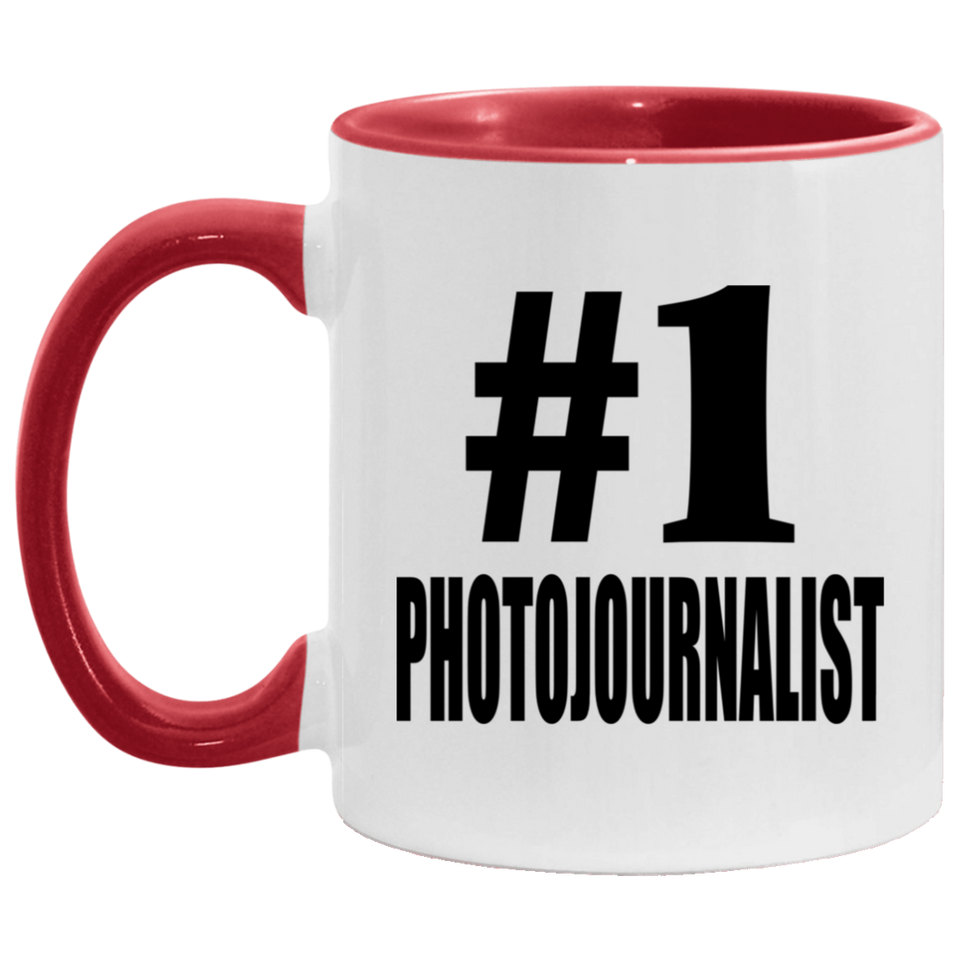 Number One #1 Photojournalist - 11oz Accent Mug Red