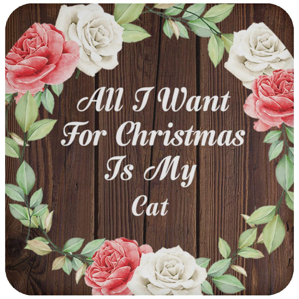 All I Want For Christmas Is My Cat - Drink Coaster A