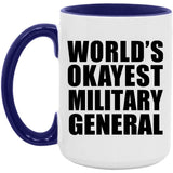 World's Okayest Military General - 15oz Accent Mug Purple