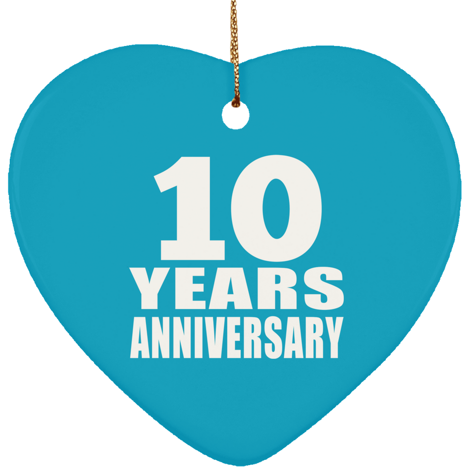 10th Anniversary 10 Years - Heart Ornament