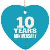 10th Anniversary 10 Years - Heart Ornament