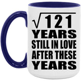 11th Anniversary Square Root of 121 Years Still In Love - 15oz Accent Mug Purple