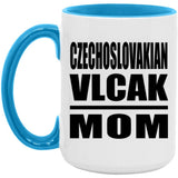 Czechoslovakian Vlcak Mom - 15oz Accent Mug Blue