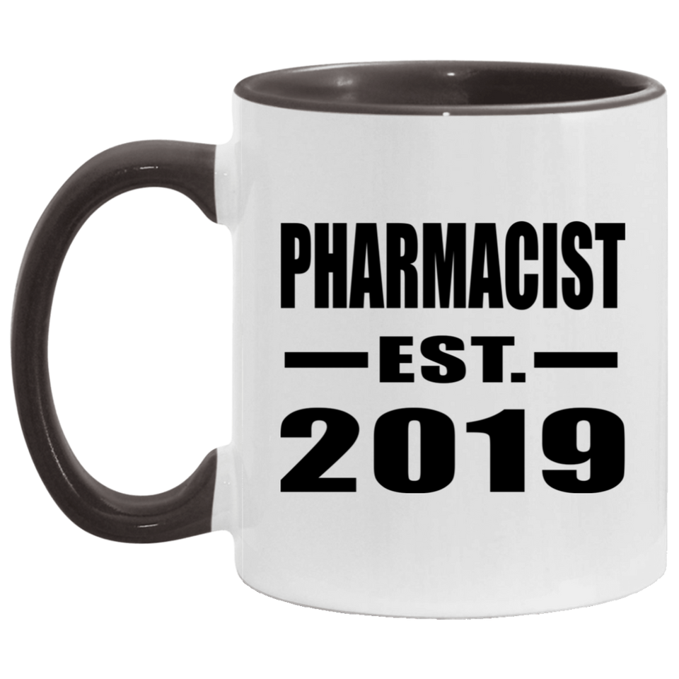 Pharmacist Established EST. 2019 - 11oz Accent Mug Black