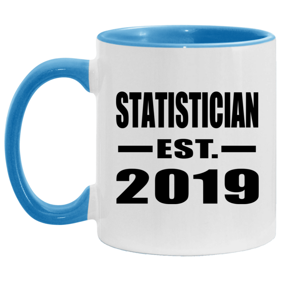 Statistician Established EST. 2019 - 11oz Accent Mug Blue