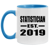 Statistician Established EST. 2019 - 11oz Accent Mug Blue