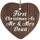 First Christmas As Mr & Mrs Dean - Heart Ornament D