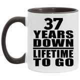 37th Anniversary 37 Years Down Lifetime To Go - 11oz Accent Mug Black