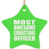 Most Awesome Corrections Officer - Star Ornament