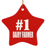 Number One #1 Dairy Farmer - Star Ornament