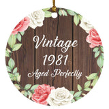 43rd Birthday Vintage 1981 Aged Perfectly - Circle Ornament A