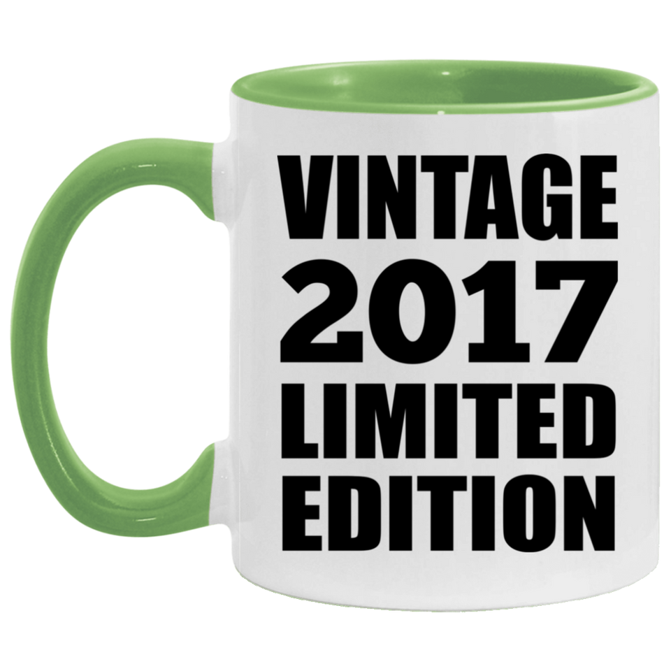 7th Birthday Vintage 2017 Limited Edition - 11oz Accent Mug Green