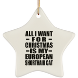 All I Want For Christmas Is My European Shorthair Cat - Star Ornament
