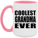 Coolest Grandma Ever - 15oz Accent Mug Pink