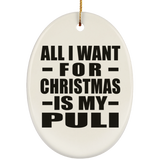 All I Want For Christmas Is My Puli - Oval Ornament