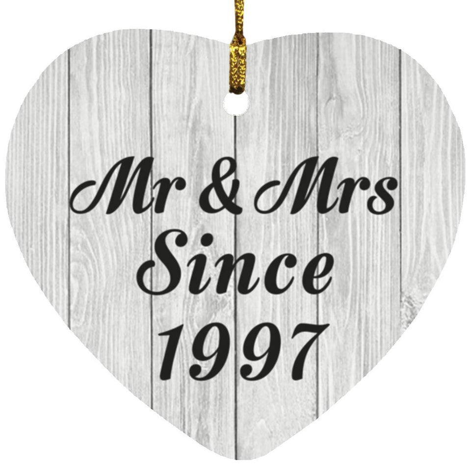 27th Anniversary Mr & Mrs Since 1997 - Heart Ornament F