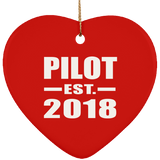 Pilot Established EST. 2018 - Heart Ornament