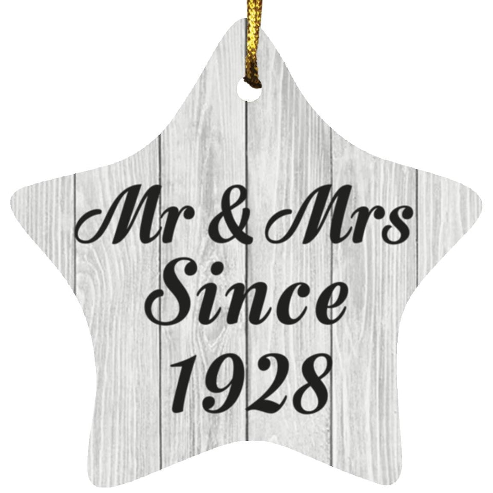 96th Anniversary Mr & Mrs Since 1928 - Star Ornament F