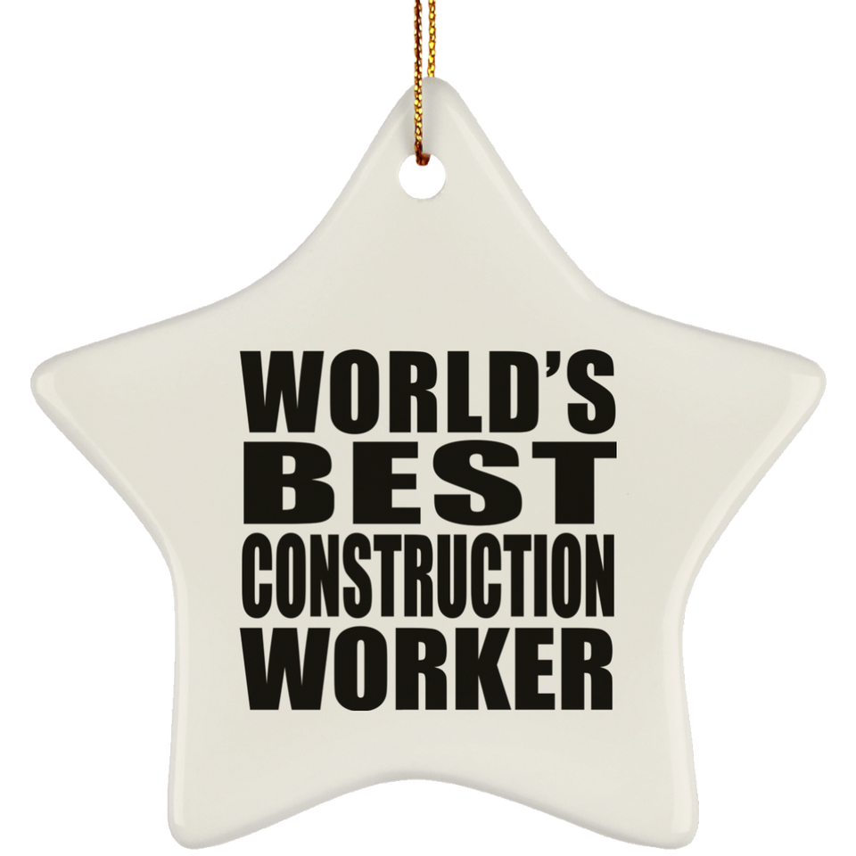 World's Best Construction Worker - Star Ornament