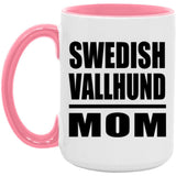 Swedish Vallhund Mom - 15oz Accent Mug Pink