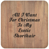 All I Want For Christmas Is My Exotic Shorthair - Drink Coaster C