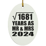 41st Anniversary Square Root of 1681 Years As Mr & Mrs 2024 - Oval Ornament