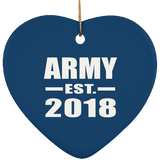 Army Established EST. 2018 - Heart Ornament
