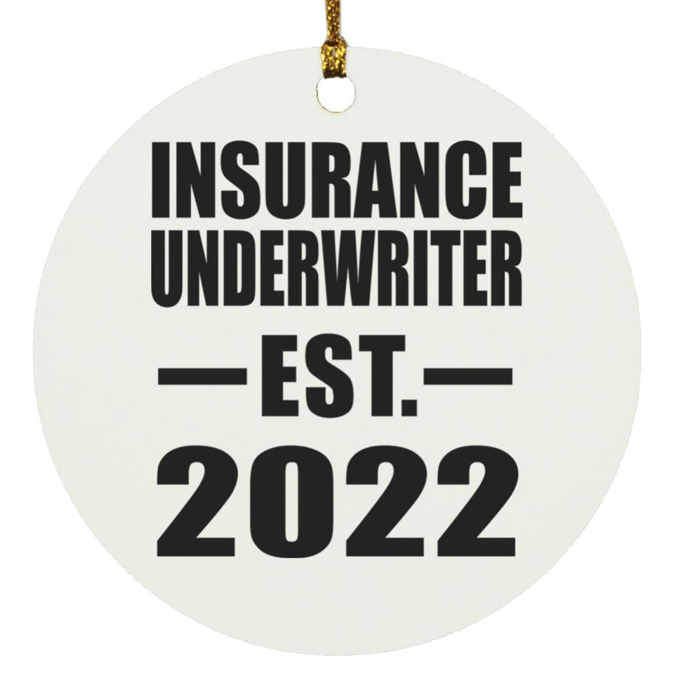 Insurance Underwriter Established EST. 2022 - Circle Ornament