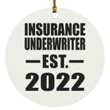 Insurance Underwriter Established EST. 2022 - Circle Ornament