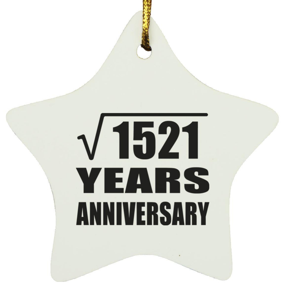 39th Anniversary Square Root of 1521 Years Anniversary - Star Ornament