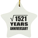 39th Anniversary Square Root of 1521 Years Anniversary - Star Ornament