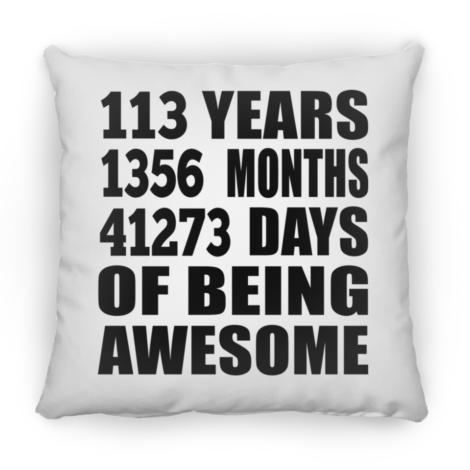 113th Birthday 113 Years 1356 Months 41273 Days Of Awesome - Throw Pillow