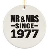 47th Anniversary Mr & Mrs Since 1977 - Circle Ornament