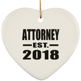 Attorney Established EST. 2018 - Heart Ornament