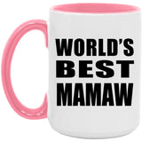 World's Best Mamaw - 15oz Accent Mug Pink