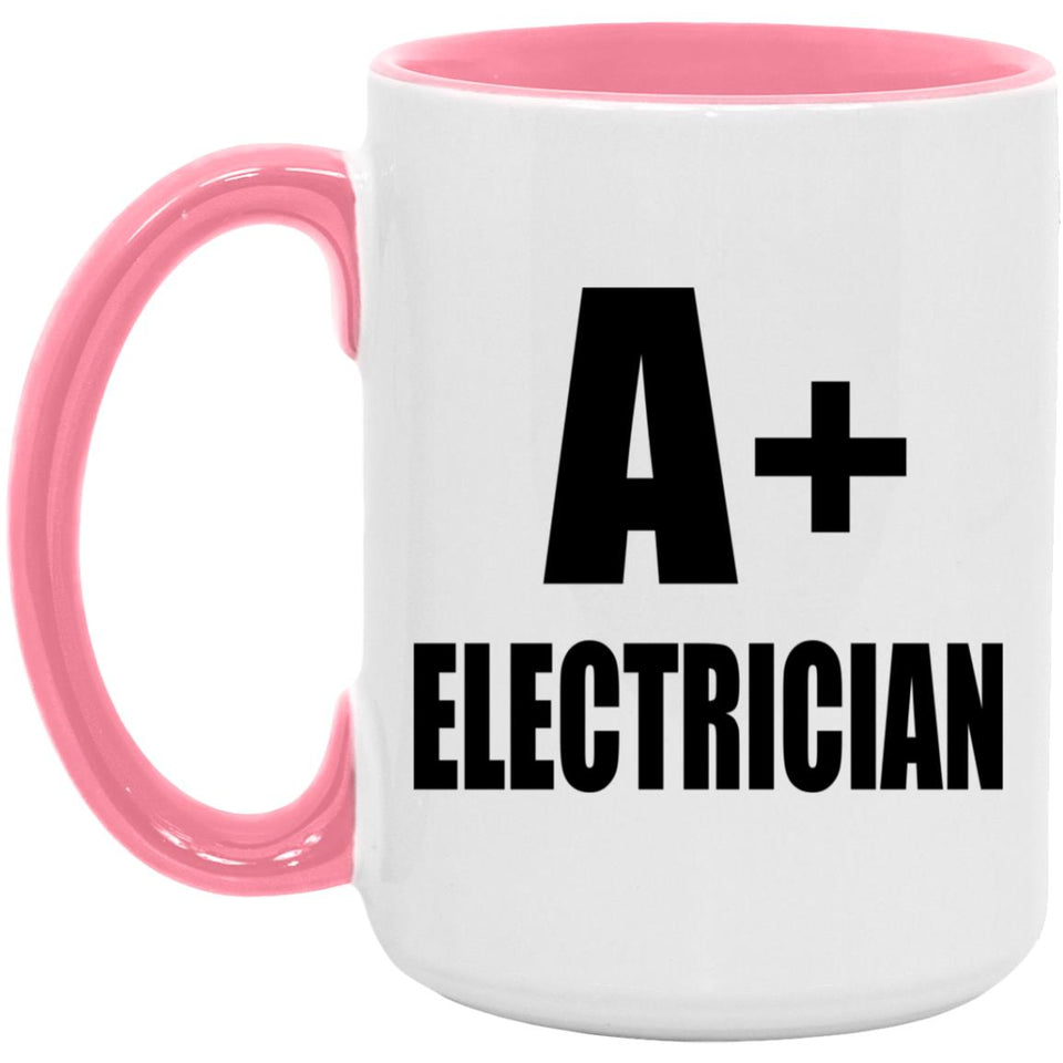 A+ Electrician - 15oz Accent Mug Pink
