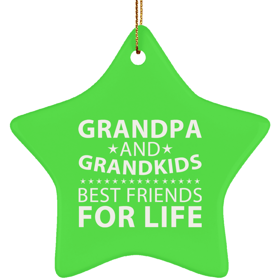 Grandpa and Grandkids, Best Friends For Life - Star Ornament