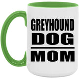 Greyhound Dog Mom - 15oz Accent Mug Green