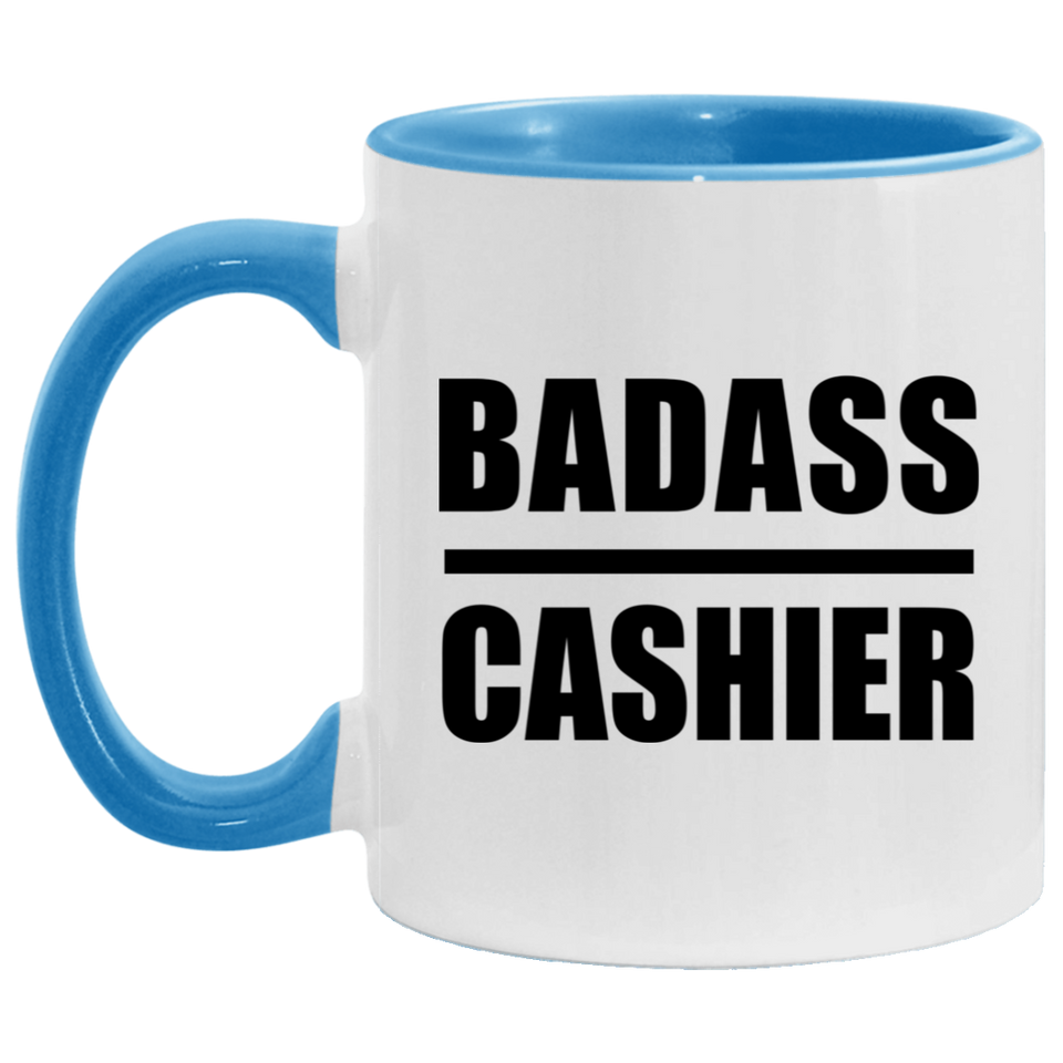 Badass Cashier - 11oz Accent Mug Blue