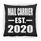 Mail Carrier Established EST. 2020 - Throw Pillow Black