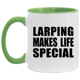 LARPing Makes Life Special - 11oz Accent Mug Green