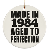 40th Birthday Made In 1984 Aged to Perfection - Circle Ornament