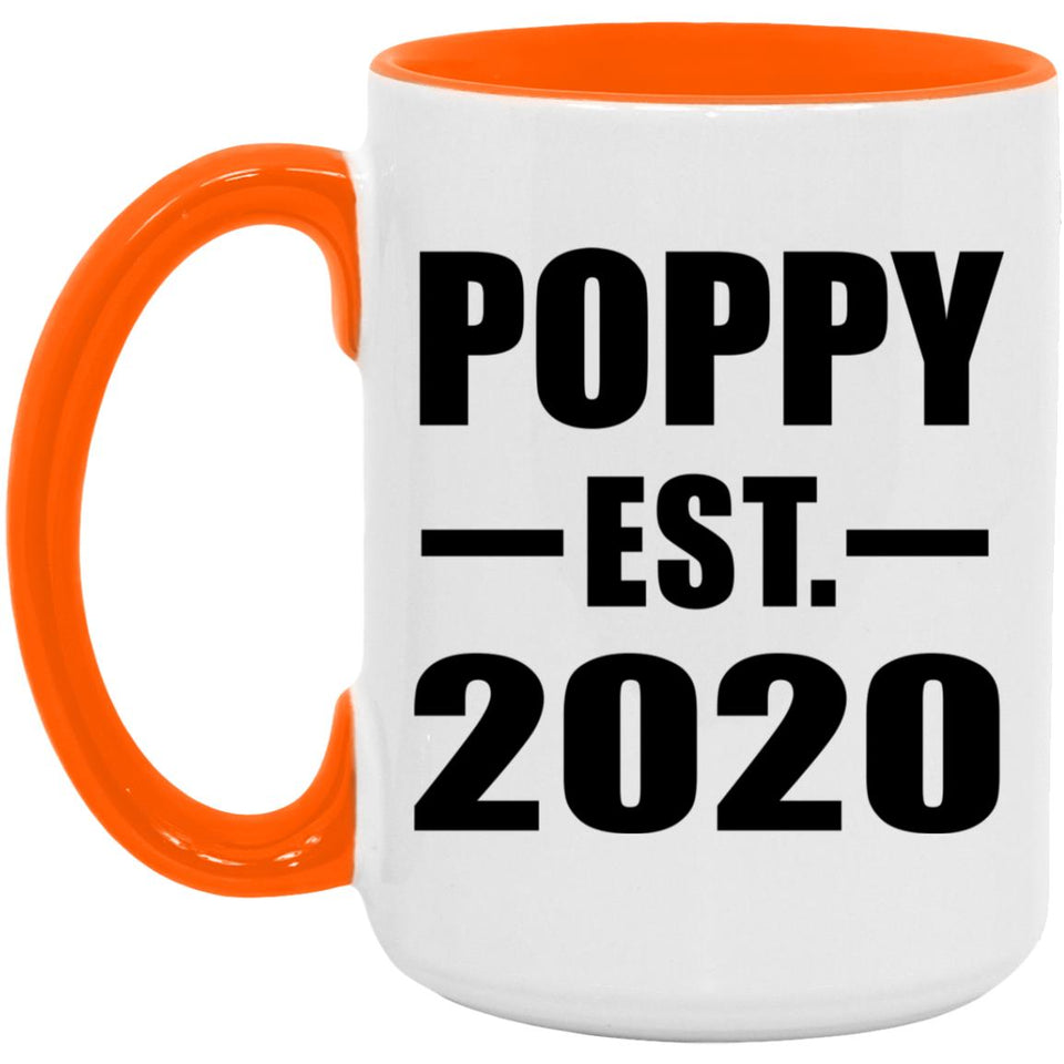 Poppy Established EST. 2020 - 15oz Accent Mug Orange