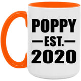 Poppy Established EST. 2020 - 15oz Accent Mug Orange