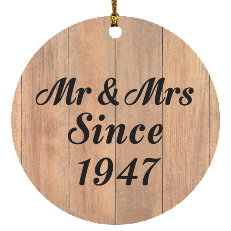 77th Anniversary Mr & Mrs Since 1947 - Circle Ornament C
