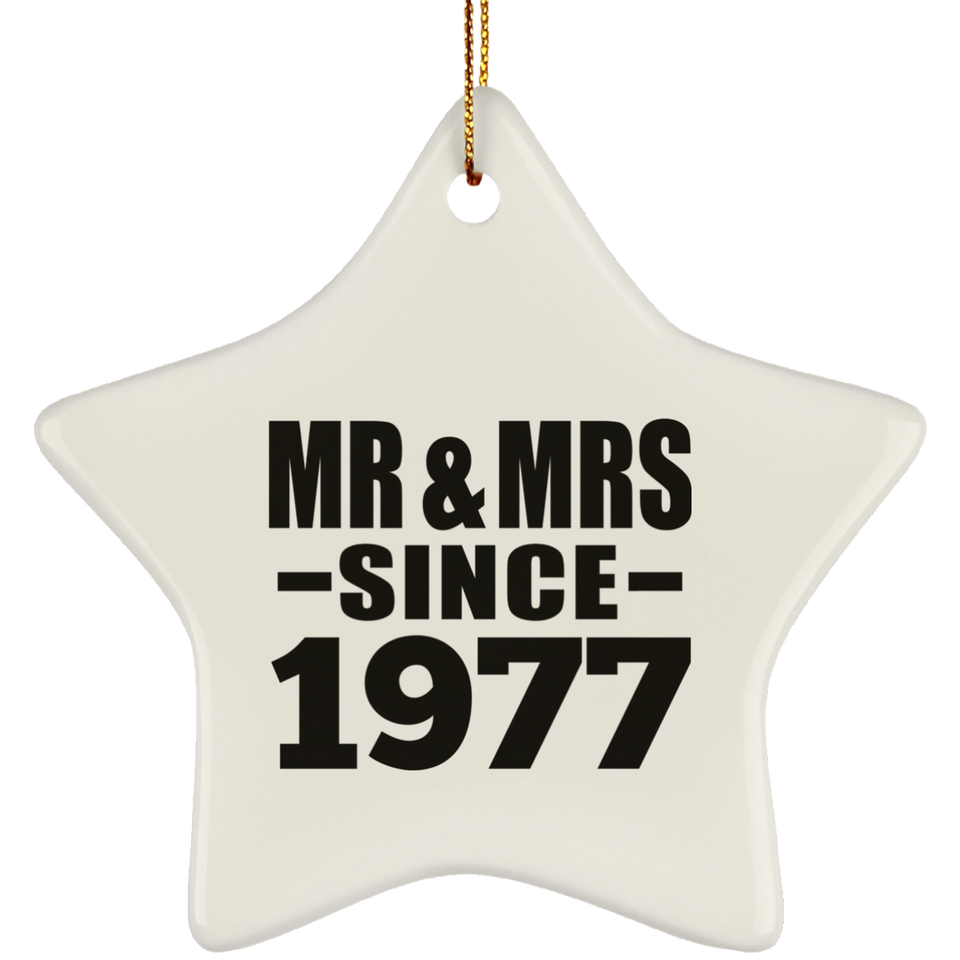 47th Anniversary Mr & Mrs Since 1977 - Star Ornament