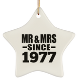 47th Anniversary Mr & Mrs Since 1977 - Star Ornament