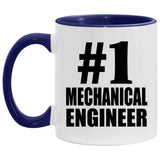 Number One #1 Mechanical Engineer - 11oz Accent Mug Purple